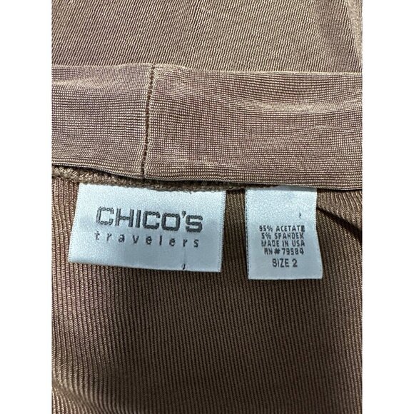 Chico's Travelers Long Sleeve Open Front Jacket Size 2 US L - Picture 4 of 6